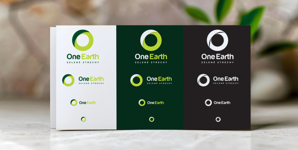 Nové logo One Earth - zelené strechy - mockup